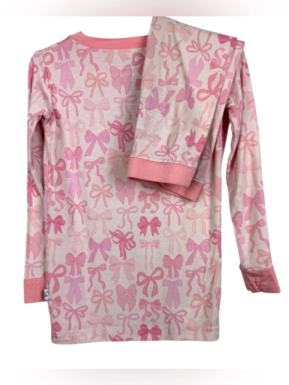 Dream big little co-bamboo pajamas-pink bow print 2T